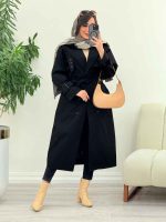 بارانی بلند ژیله پرچ دار ژونا کد 5847 - تصویر 24