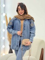 مانتو جین سرشانه گلدوزی کد 5860 - تصویر 6