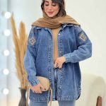 مانتو جین سرشانه گلدوزی کد 5860