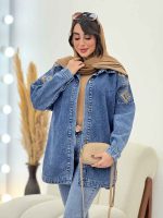 مانتو جین سرشانه گلدوزی کد 5860 - تصویر 5