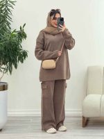 ست بافت و شلوار جیب دار آناهید کد 5865 - تصویر 2