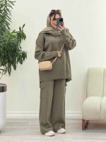 ست بافت و شلوار جیب دار آناهید کد 5865 - تصویر 11