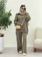 ست بافت و شلوار جیب دار آناهید کد 5865 - تصویر 7