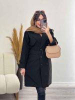 بارانی بلند شش دکمه دو جیب کد 5768 - تصویر 6