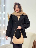 بارانی کتی چهاردکمه کمردار کد 5882 - تصویر 15