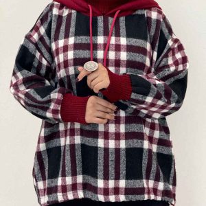 هودی چهارخونه پایین گت مانا کد 5853