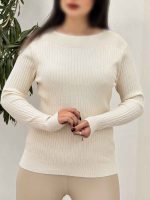بافت خطی یقه قایقی کد 5695 - تصویر 4