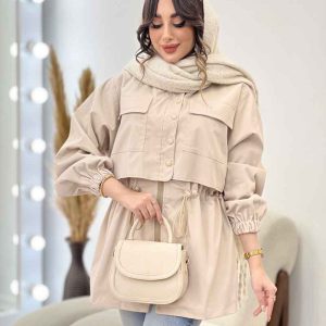 بارانی ژیله دکمه دار جیب پاکتی کد 5703