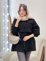 بارانی ژیله دکمه دار جیب پاکتی کد 5703 - تصویر 14