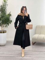 بارانی بلند یقه دوبل ژیله دار کد 5489 - تصویر 22