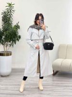 بارانی بلند یقه دوبل ژیله دار کد 5489 - تصویر 13