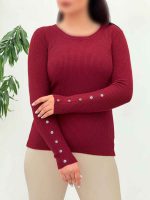 بافت یقه گرد آستین دکمه کد 5938 - تصویر 21