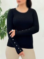 بافت یقه گرد آستین دکمه کد 5938 - تصویر 9