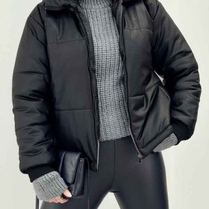 کاپشن چرم پایین گت کد 5967
