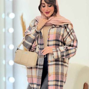 پالتو چهارخونه تک جیب تیبا کد 5946