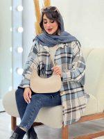 پالتو چهارخونه تک جیب تیبا کد 5946 - تصویر 13