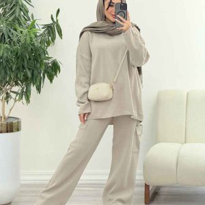 ست بافت و شلوار جیب دار ساغر کد 6008