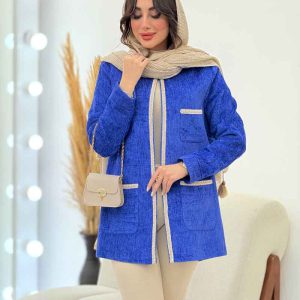پالتو مخمل نوار دوزی کد 6019