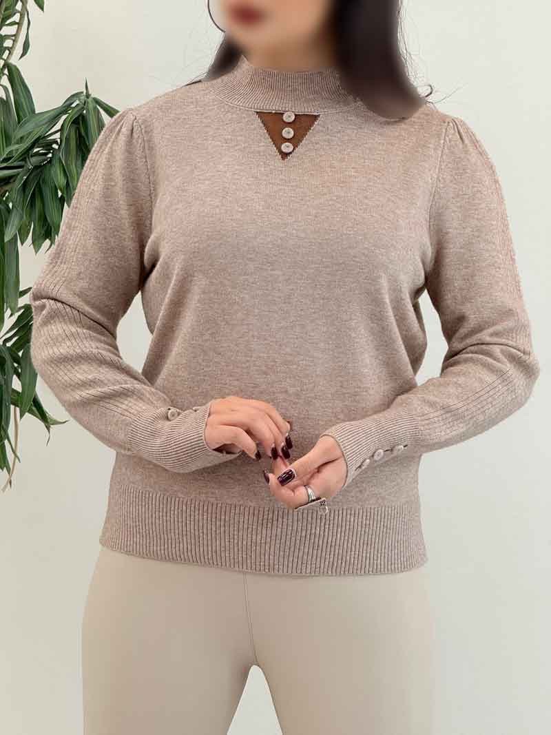 بافت سرشانه چین یقه ایستاده کد 5810 بافت سرشانه چین یقه ایستاده کد 5810