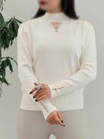 بافت سرشانه چین یقه ایستاده کد 5810 - تصویر 4