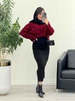 ست دو تکه بافت و سارافون کد 5513 - تصویر 16