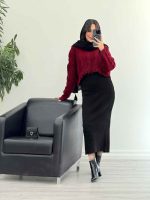 ست دو تکه بافت و سارافون کد 5513 - تصویر 25