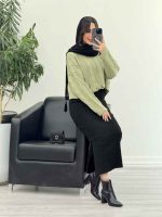 ست دو تکه بافت و سارافون کد 5513 - تصویر 7