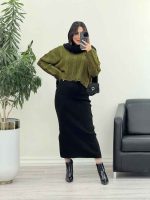 ست دو تکه بافت و سارافون کد 5513 - تصویر 5