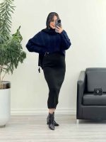 ست دو تکه بافت و سارافون کد 5513 - تصویر 17