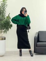 ست دو تکه بافت و سارافون کد 5513 - تصویر 11