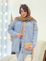 مانتو جین سرشانه گلدوزی کد 5871 - تصویر 7