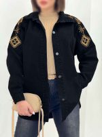مانتو جین سرشانه گلدوزی کد 5871 - تصویر 10