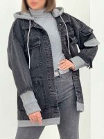جین ترکیبی آستین ریش چهارجیب کد 5885 - تصویر 6