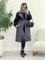بارانی جین ترکیبی دو جیب کد 5503 - تصویر 8