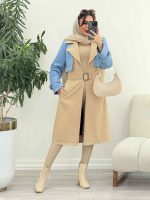 بارانی جین ترکیبی دو جیب کد 5503 - تصویر 9