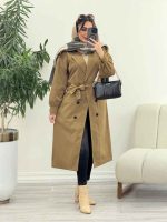 بارانی بلند شش دکمه آستین پیله کد 5921 - تصویر 6