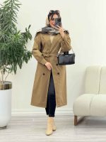 بارانی بلند شش دکمه آستین پیله کد 5921 - تصویر 18