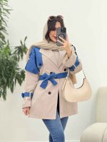 بارانی ژیله ترکیبی سرشانه پاگن کد 5918 - تصویر 5