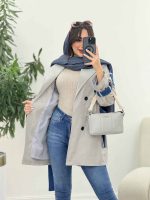 بارانی ژیله ترکیبی سرشانه پاگن کد 5918 - تصویر 9
