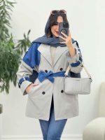 بارانی ژیله ترکیبی سرشانه پاگن کد 5918 - تصویر 7