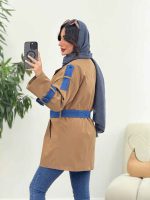 بارانی ژیله ترکیبی سرشانه پاگن کد 5918 - تصویر 10