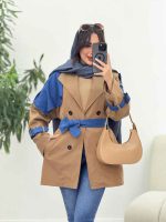 بارانی ژیله ترکیبی سرشانه پاگن کد 5918 - تصویر 14