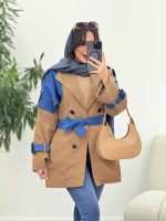 بارانی ژیله ترکیبی سرشانه پاگن کد 5918 - تصویر 6