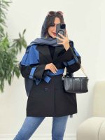 بارانی ژیله ترکیبی سرشانه پاگن کد 5918 - تصویر 4
