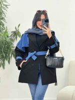 بارانی ژیله ترکیبی سرشانه پاگن کد 5918 - تصویر 11