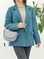کت طرح دار تک دکمه آرشیدا کد 5899 - تصویر 33