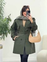 بارانی ژیله پرچ دار کد 5920 - تصویر 6