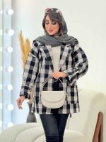 پالتو چهارخونه دو جیب کاملیا کد 5949 - تصویر 20