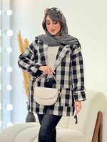 پالتو چهارخونه دو جیب کاملیا کد 5949 - تصویر 4