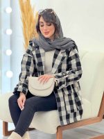 پالتو چهارخونه دو جیب کاملیا کد 5949 - تصویر 15